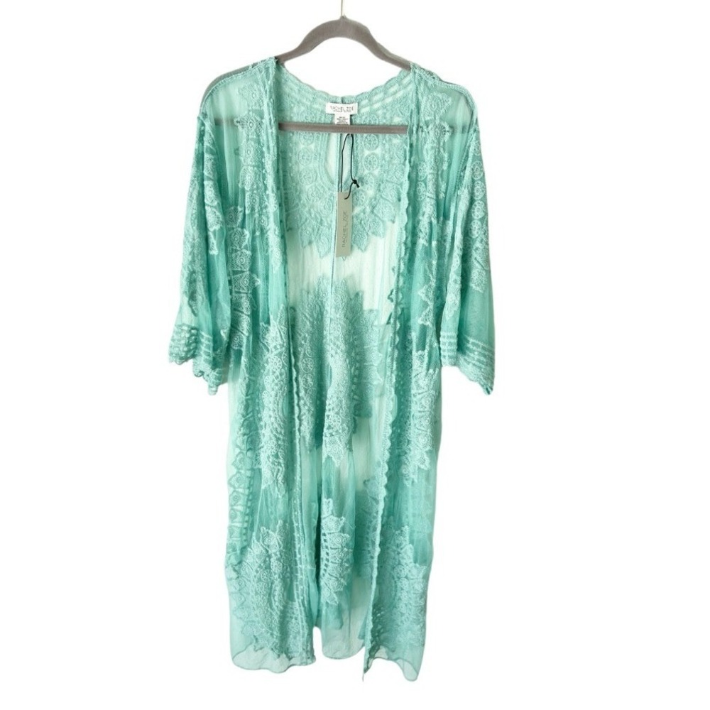 Rachel Zoe All Over Lace Sheer Bohemian Festival Duster Cardigan One Size NEW
